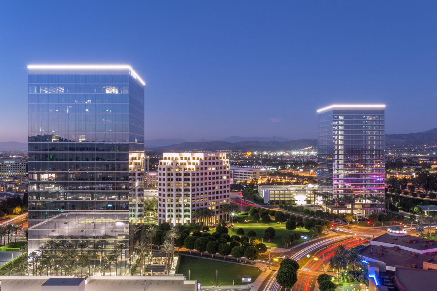 Panoramic view of the Irvine Spectrum skyline and regional connectivity, highlighting the premier **Irvine Spectrum business district** and modern amenities near 9930 Irvine Center Drive.