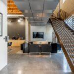Professional guest seating area in the main lobby, ideal for client receptions.